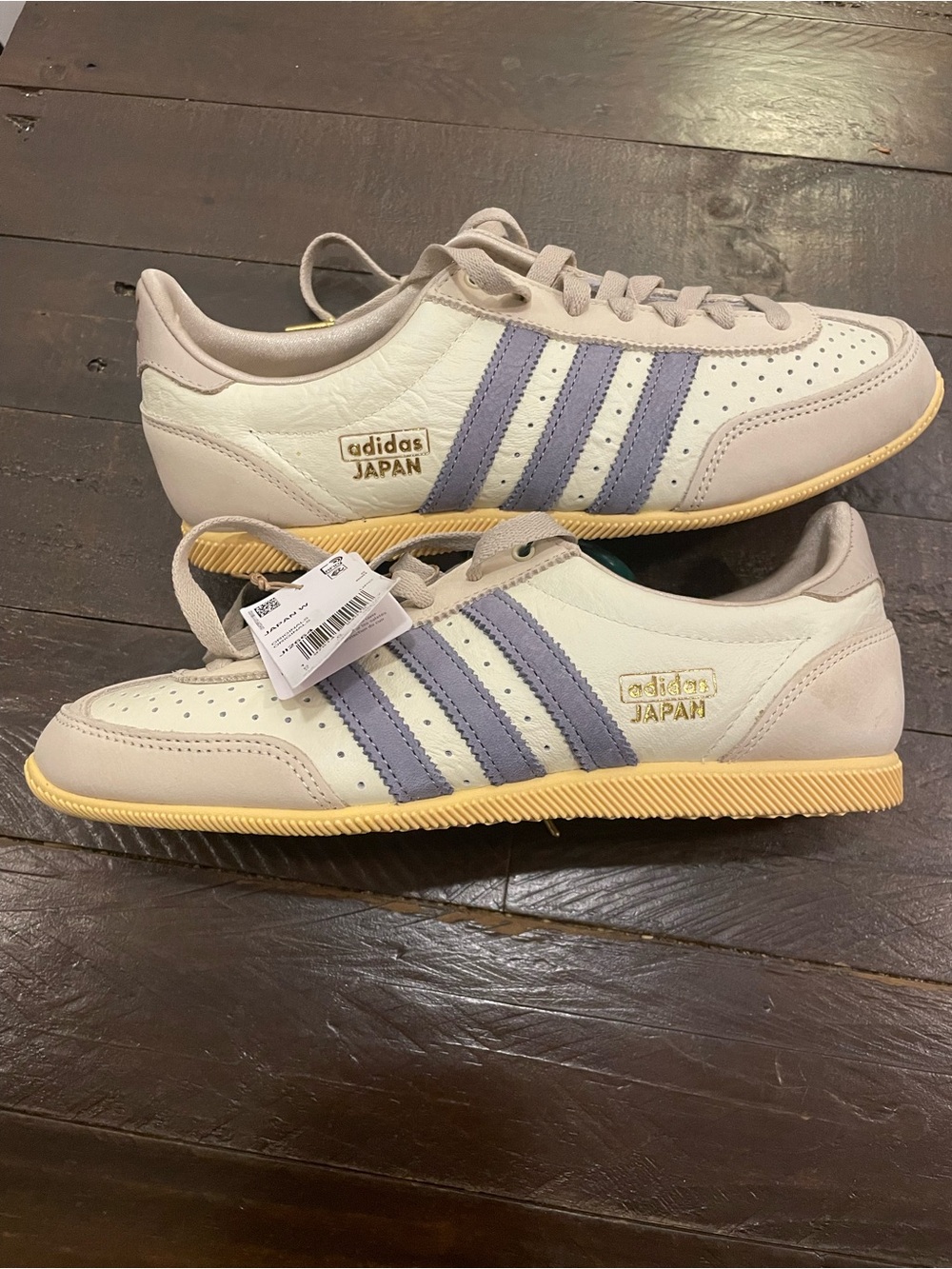adidas Japan White Sneakers with Light Purple Stripes